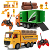 HJ Models 689-847A 1/20 27MHZ/49MHZ 6CH 2-IN-1 RC Car Cargo Truck Container Van Vehicles Engineering LED Lighting Sound