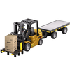 HJ2025-2D RTR 1/64 2.4G Mini RC Car Alloy 2 in 1 Forklift Crane With Trailer Support App Remote Controlled LED Light Sou