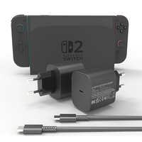 HJC-1638 for Switch2 Gan Tech EU Charger 60W 1-Port USB-C PD Fast Charging Chargers with 1.2M C toC Cable