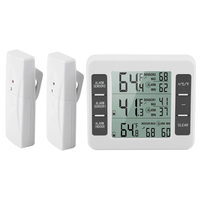 Home Indoor Wireless Digital Audible Alarm Refrigerator Thermometer with 2PCS Sensor Min/Maximum Display