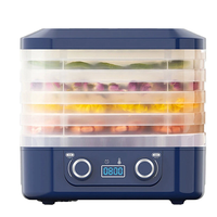 HONGMEI 5 Layer Food Dehydrator with Dual Knobs 35-75°C Temperature Control 360° Hot Air Circulation Low Noise for Healt