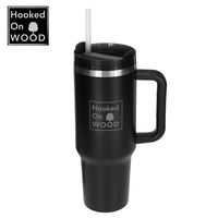 Hooked On Wood 1200ML 40oz Hot Cold Water Bottle Cup 304 Stainless Steel Travel Coffee Mug Water Bottle Insulated Ice Be