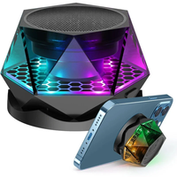 HS-001Y Mini Magnetic Base bluetooth Speaker Portable Subwoofer Speaker Stereo Sound RGB Light TWS Hands-free Call Phone