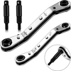 Hvac Service Wrench Tool 3/16" to 3/8" 5/16" x 1/4"Air Conditioner Valve Ratchet Wrench with 2 Hexagon Bit Adapter Kit f