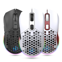 HXSJ T28 Hollow Wireless Mouse Rechargeable RGB Luminous 4800DPI Interchangeable Back Cover Gaming Lightweight Mouse