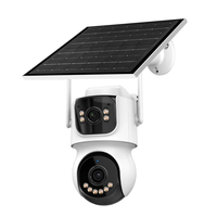 ICSEE Solar 4MP 6X Zoom WiFi IP Camera AOV Mode HD Surveillance 24/7 Recording Wireless 2MP+2MP Dual Lens Security Solar