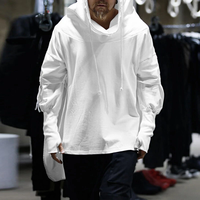 INCERUN Men Hooded Sweatshirts,  Fashion Drawstring Design Finger Long Sleeve Hooded Sweatshirt,  Plus Size Loose Fit Men