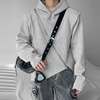 INCERUN Men Hooded Sweatshirts Trendy Asymmetric Zip Long Sleeve Hoodie with Irregular Hem for Fashion-forward Males Clo