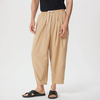 INCERUN Men Pants Retro Casual Wide Leg Cotton Linen Loose Pants Casual Solid Color Men