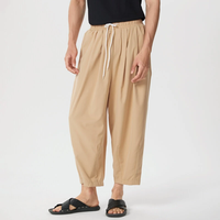 INCERUN Men Pants Retro Casual Wide Leg Cotton Linen Loose Pants Casual Solid Color Men