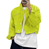 INCERUN Men Solid Color Long Sleeve Jackets Daily Casual Short Jacket for Men Sterrtwear Top Plus Size Spring Fall
