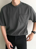 INCERUN Men Solid Color Short Sleeve T-Shirt Round Neck Loose Fit Men