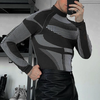 INCERUN Men Tights Skinny Stretch Functional Long Sleeve T-Shirt Fashion Sportwear Crew Neck Black T-shirt for Men,  Spri
