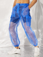INCERUN Men Transparent Mesh Zipper Pants Nightclub Party Mens Pants Fashion Street Men