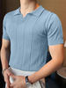 INCERUN Mens Lapel Shirts Striped Slim Casual Basic Design Short Sleeve Summer T-Shirt