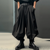 INCERUN Mens Solid Bound Feet Loose Harem Pants Loose Fit Shrink-fit Elastic Ankle Trousers Streetwear Fashion Men Long
