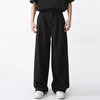 INCERUN Mens Solid Button Design Casual Pants Simple Lace Up Straight Legged Trousers for Men Loose Fit Large Size