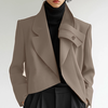 INCERUN Mens Solid Color Casual Long Sleeve Blazer Irregular Design Fashionable Men
