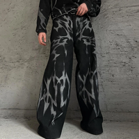 INCERUN Mens Solid Color Gradient Pattern Pant Comfortable Button Zipper Wide Legged Long Trousers for Men