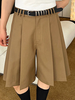 INCERUN Mens Solid Color Large Pleated Baggy Casual Shorts with Pocket