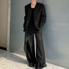 INCERUN Mens Solid Color Long Sleeve Two-Piece Outfit Collarless Blazer & Suit Pants Men