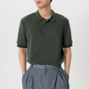 INCERUN Mens Solid Rib-Knit Short Sleeve Golf Shirt Comfy Fabric Lapel Top for Men
