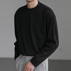 INCERUN Mens Solid Ribbed Casual Long Sleeve T-Shirt Daily Fall Winter Crew Neck Inner Tops for Male S-5XL