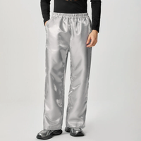 INCERUN Mens Sparkle Solid Color Long Pant Fashion Elastic Waist Trousers for Men