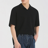 INCERUN Mens Split Hem Drop Shoulders T-Shirts Comftable Casual Lapel Short Sleeve Tshirts Tops for Men S-5XL