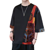 INCERUN Mens T Shirts Loose Fit Casual T-shirts for Men Print Patchwork Fashion Male Tee Tops Summer Short Sleeve Men Cl