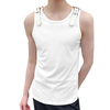INCERUN Mens Tank Top Fashion Leather Shoulder Strap Design Solid Color Knitted Vest Summer Sleeveless Men