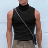 INCERUN Mens Tank Tops Fashion-forward Males Solid Color Knitted High-necked Vest Summer Comfy Sleeveless Men