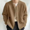 INCERUN Mens Textured Casual Long Sleeve Jacket Collarless Cardigan Jacket Coat Large Size for Big Men S-5XL