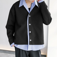 INCERUN Mens Textured Patchwork Striped Long Sleeve Shirt Fashion Lapel Men Top Comfortable