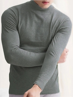INCERUN Mens Tshirt Thermal Underwear T-shirt Long Sleeve High Neck Under Shirts Base Layer Tops