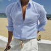 INCERUN Mens Windsor Collar Striped Long Sleeve Shirt Comfortable Casual Lapel Top for Male S-5XL