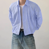 INCERUN Plus Size Men Classic Striped Shirts Long Sleeve Lapel Collar Casual Shirt for Men Daily Vacation Streetwear Mal