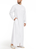 INCERUN Plus Size Men Long Shirt Stand Collar Button Long Sleeve Solid Long Robe Shirts