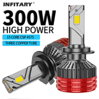 INFITARY Q6 30000LM LED Car Headlight Bulbs 300W Hi-Low Beam Car Headlamps 6500K Bright White