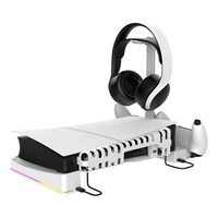 iPega PG-P5S039 for PS5Slim Gaming Console RGB Light Horizontal Stand with Dual Gamepad Charging Port Headphone Bracket