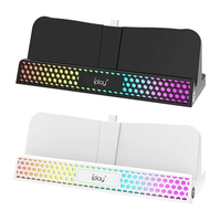 IPLAY HBP-614 for PS5 Portal Game Console RGB Light Charger Bracket with Detachable Stand Plug and Play