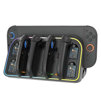 IPLAY HBS-2807 Wall-Mounted Charging Dock for NS2 Controller Gamepad Charger RGB Lighting Game Card Storage Organizer Ga