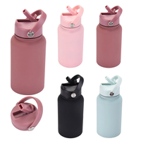 IPRee 1000ml Thermos Cup LID With Straw And Handle Sealed Leak Proof Portable Handle Outdoor Sports Water Bottle