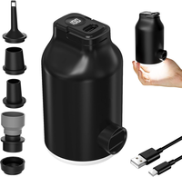 IPRee 3 in 1 Electric Air Pump With Battery For Inflatable Bed,  Vacuum Bags,  5 Camping Nozzles & Rapid Swelling And Defl
