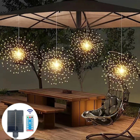 IPRee 4 IN 1 LED Starburst Sphere Lights Plug in Waterproof Hanging Lights for Gardens Christmas Party Decor