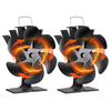 IPRee 6 Blades Heat Powered Stove Fan Black Fireplace Fan Log Wood Burner Eco-fan Quiet Home Fireplace Fan Efficient Hea