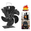 IPRee 6 Blades Heat Powered Stove Fan Black Fireplace Fan Log Wood Burner Eco-fan Quiet Home Fireplace Fan Efficient Hea