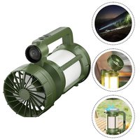 IPRee All-in One Portable Solar Powered Handheld Flashlight Mini Fan Camping Lantern Type-C Charging Built In Battery Tr