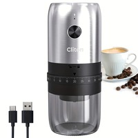 IPRee Electric Coffee Grinder Portable USB Rechargeable 40-Levels Adjustable Coarseness Ceramic Burr Grinder Low Noise f