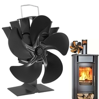 IPRee Fireplace 5 Blades Heat Powered Stove Fan Log Wood Burner Quiet Home Fireplace Fan Efficient Heat Distribution DY0